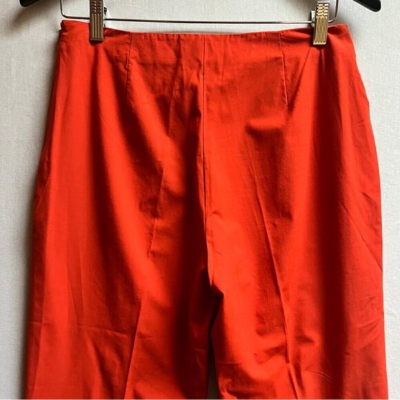 Piazza Sempione Audrey vibrant orange wool rayon blend taper pants Sz 30" - Picture 4 of 13